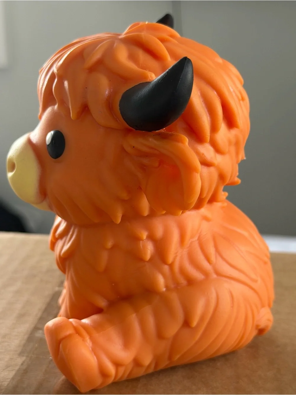 New JUMBO Highland Cow Squeeze Toy - Orange Plush Bath